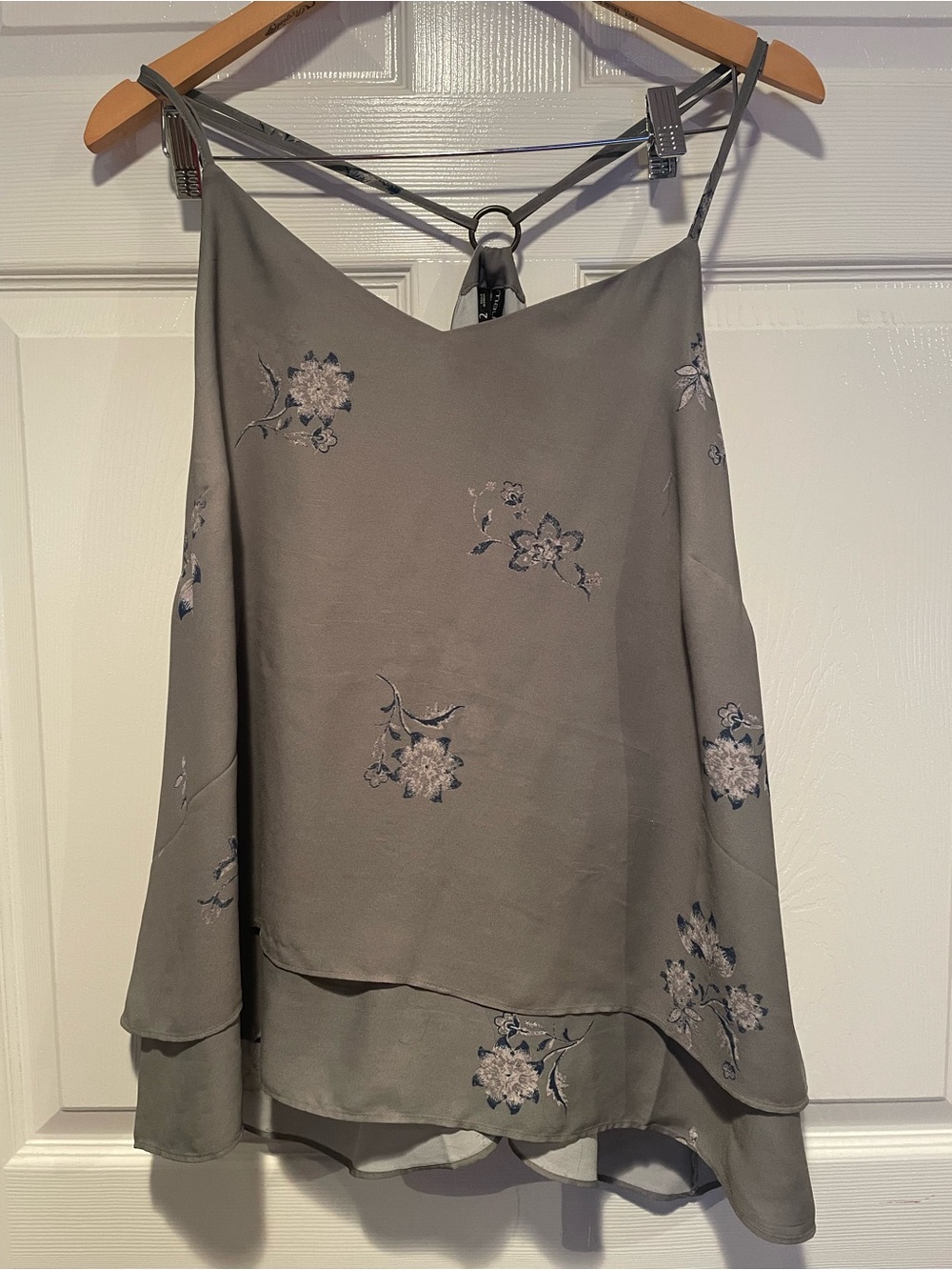Maurices Gray Floral Tiered High-Low Skirt